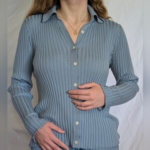 Theory wool button down top